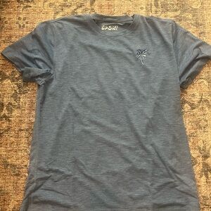 Marine Layer Blue Men's Tee with Palm Embroidery size large